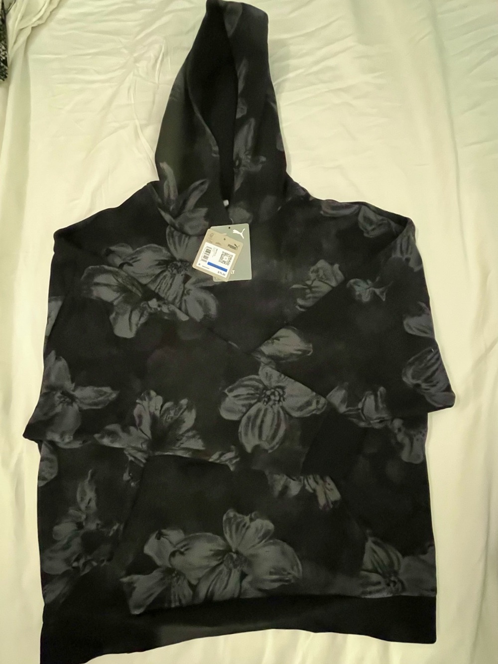 Puma Black Floral Pullover Hoodie